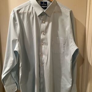 Stafford Sky Blue/Ice Blue Men's Dress Shirt 18/18-1/2 34-35 Slim Fit